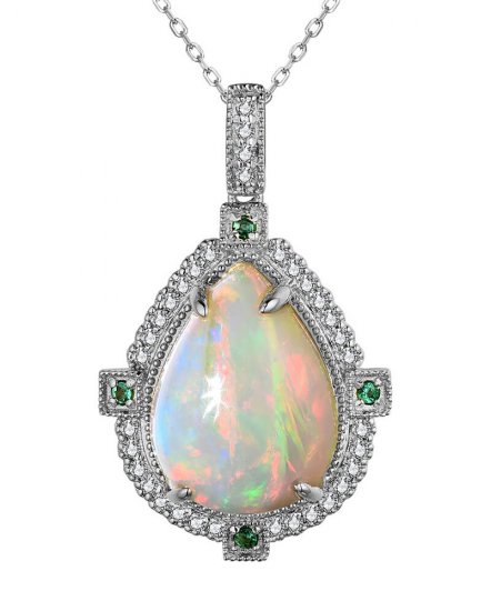 PEAR OPAL DIAMOND PENDANT (TP2876)