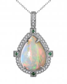 PEAR OPAL DIAMOND PENDANT (TP2876)
