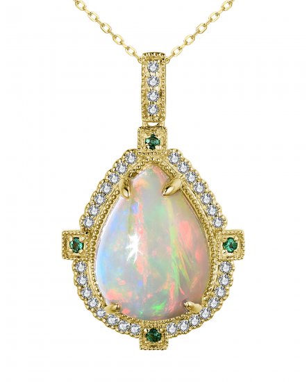 PEAR OPAL DIAMOND PENDANT (TP2876)