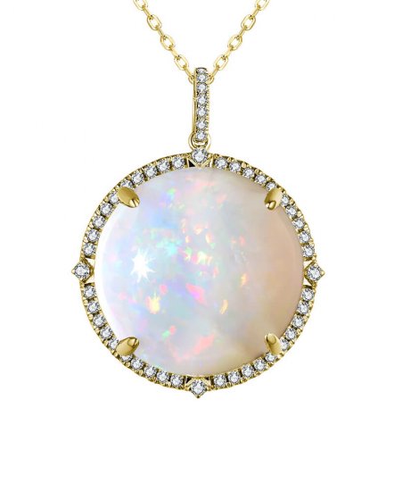 ROUND OPAL DIAMOND PENDANT (TP2878)