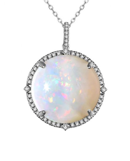 ROUND OPAL DIAMOND PENDANT (TP2878)