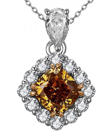 MULTI TONE CUSHION DIAMOND PENDANT (TP2886)