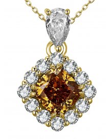 MULTI TONE CUSHION DIAMOND PENDANT (TP2886)
