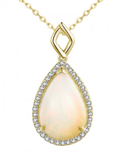 PEAR OPAL DIAMOND PENDANT (TP2888)