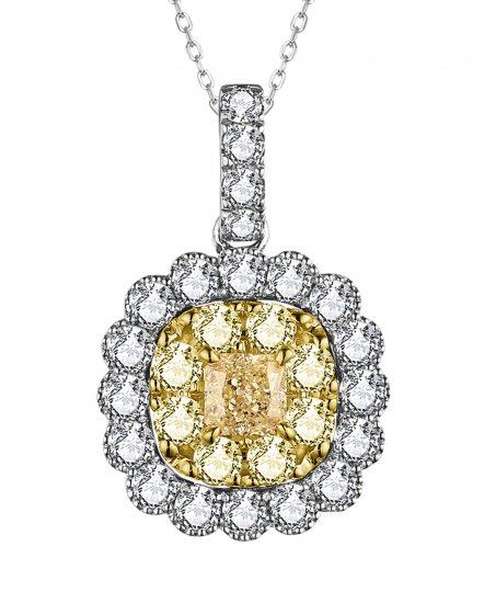 MULTI TONE RADIANT DIAMOND PENDANT (TP2891)