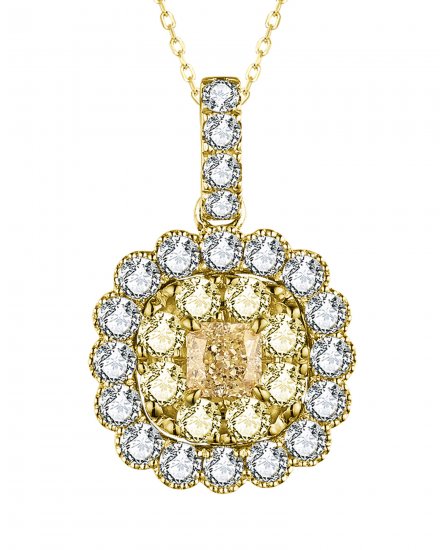 MULTI TONE RADIANT DIAMOND PENDANT (TP2891)