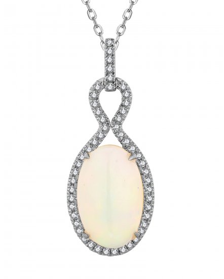 OVAL OPAL DIAMOND PENDANT (TP2896)