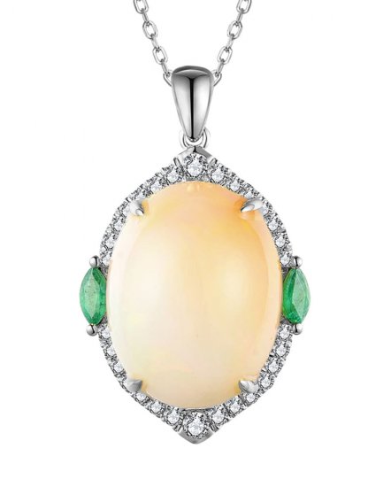 OVAL OPAL DIAMOND PENDANT (TP2897)