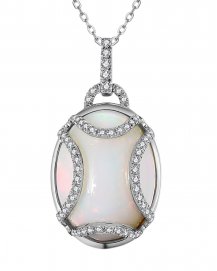 OVAL OPAL DIAMOND PENDANT (TP2898)