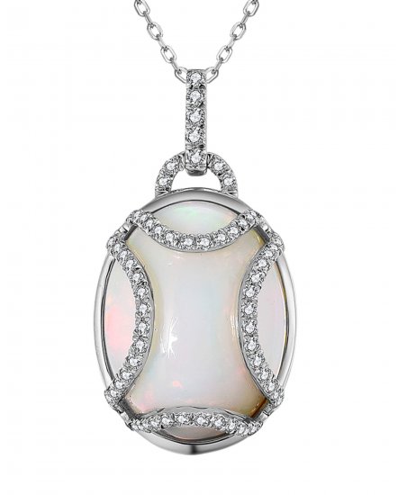 OVAL OPAL DIAMOND PENDANT (TP2898)