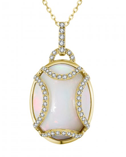 OVAL OPAL DIAMOND PENDANT (TP2898)