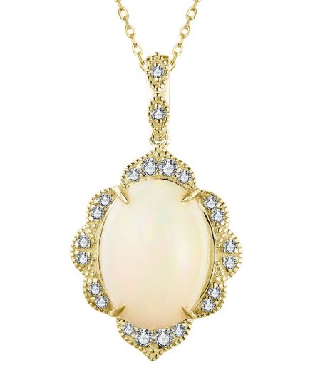 OVAL OPAL DIAMOND PENDANT (TP2899)