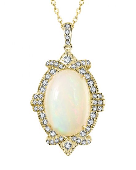 OVAL OPAL DIAMOND PENDANT (TP2900)