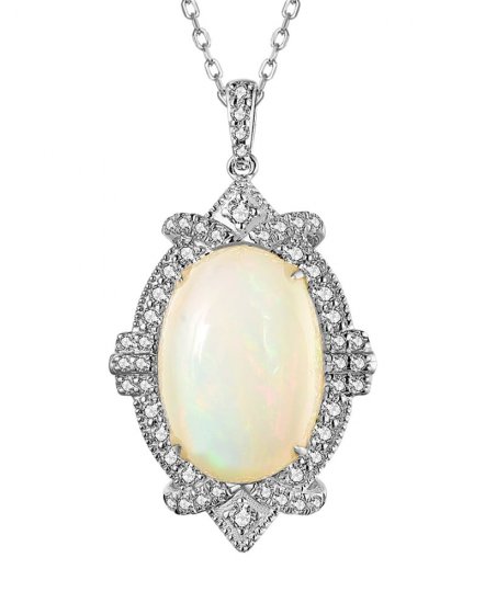 OVAL OPAL DIAMOND PENDANT (TP2900)