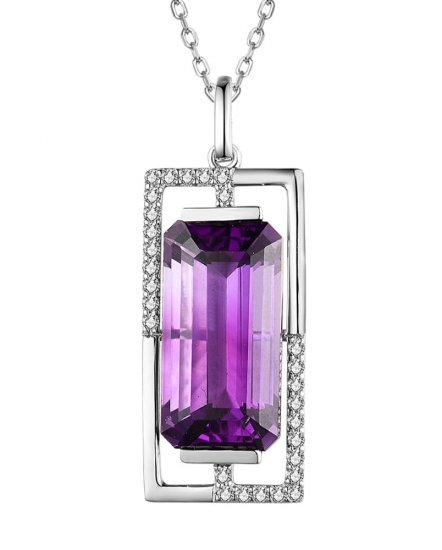 AMETHYST DIAMOND PENDANT (TP2902)