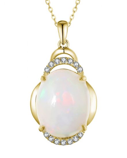 OVAL OPAL DIAMOND PENDANT (TP2904)