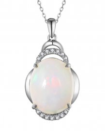OVAL OPAL DIAMOND PENDANT (TP2904)