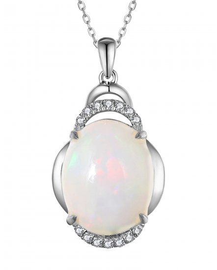 OVAL OPAL DIAMOND PENDANT (TP2904)