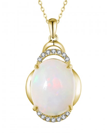 OVAL OPAL DIAMOND PENDANT (TP2904)