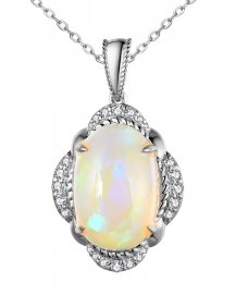 OVAL OPAL DIAMOND PENDANT (TP2905)