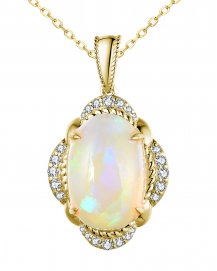 OVAL OPAL DIAMOND PENDANT (TP2905)