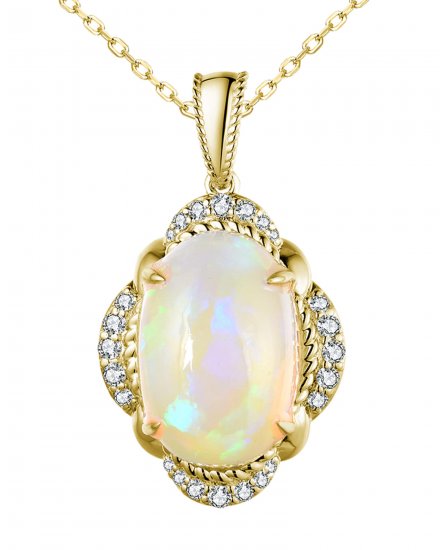 OVAL OPAL DIAMOND PENDANT (TP2905)