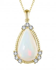 PEAR OPAL DIAMOND PENDANT (TP2908)