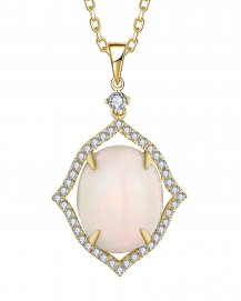 OVAL OPAL DIAMOND PENDANT (TP2911)