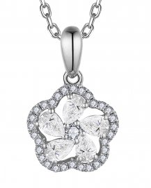 FLORAL STYLE PEAR DIAMOND PENDANT (TP2912)