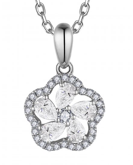 FLORAL STYLE PEAR DIAMOND PENDANT (TP2912)