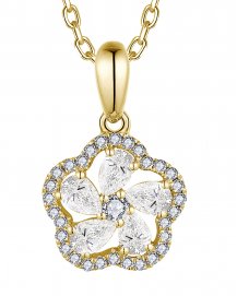FLORAL STYLE PEAR DIAMOND PENDANT (TP2912)