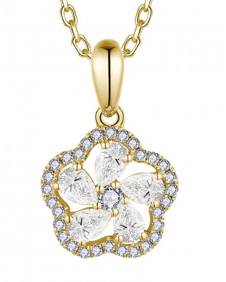 FLORAL STYLE PEAR DIAMOND PENDANT (TP2912)