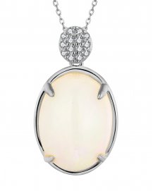 OVAL OPAL DIAMOND PENDANT (TP2915)