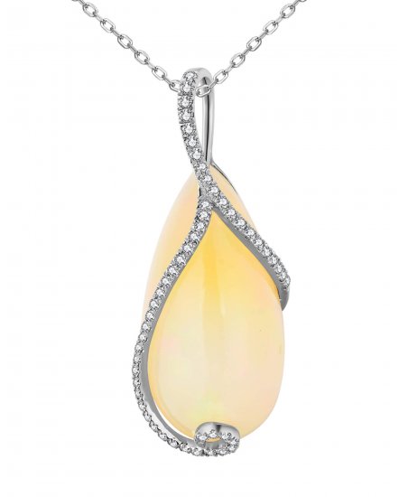 PEAR OPAL DIAMOND PENDANT (TP2920)