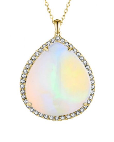 PEAR OPAL DIAMOND PENDANT (TP2921)