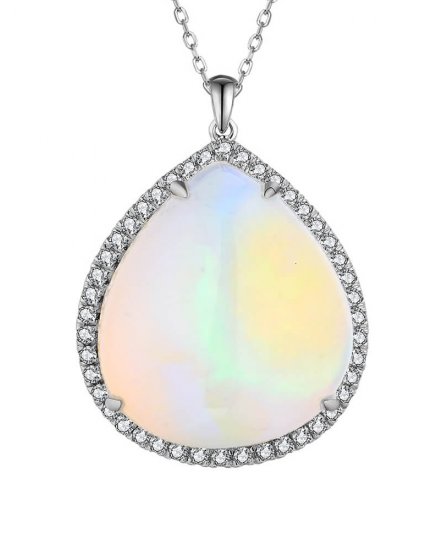 PEAR OPAL DIAMOND PENDANT (TP2921)