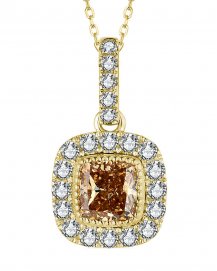 MULTI TONE CUSHION DIAMOND PENDANT (TP2926)