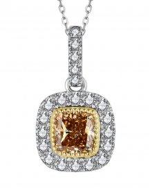MULTI TONE CUSHION DIAMOND PENDANT (TP2926)