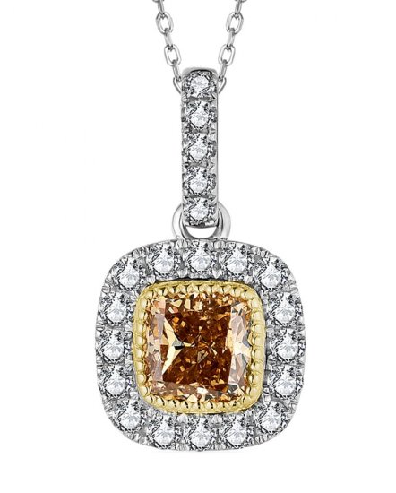 MULTI TONE CUSHION DIAMOND PENDANT (TP2926)