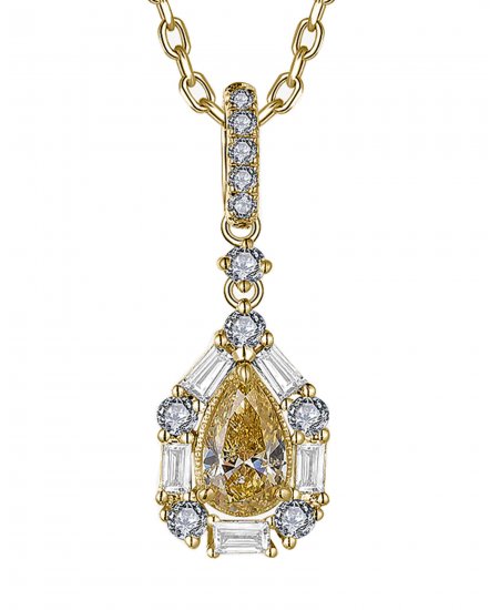 MULTI TONE PEAR DIAMOND PENDANT (TP2927)