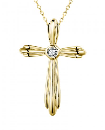 CROSS SOLITAIRE DIAMOND PENDANT (TP2946)
