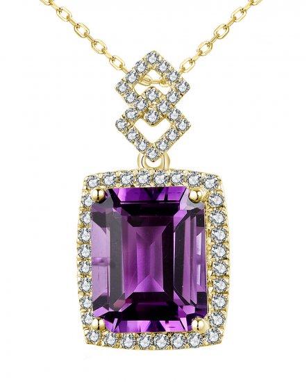 AMETHYST DIAMOND PENDANT (TP2963)