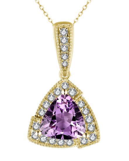TRIANGLE AMETHYST DIAMOND PENDANT (TP2973)