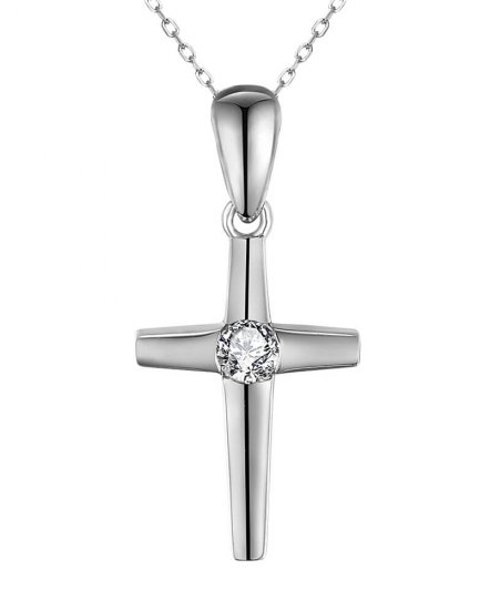 CROSS SOLITAIRE DIAMOND PENDANT (TP2976)