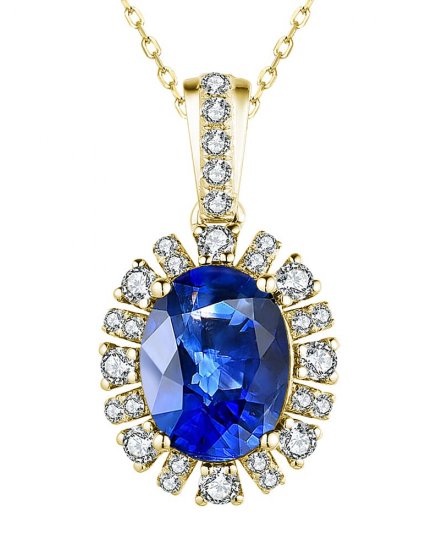 OVAL SAPPHIRE DIAMOND PENDANT (TP2991)