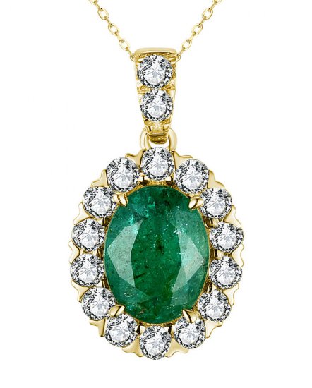 OVAL EMERALD DIAMOND PENDANT (TP3001)