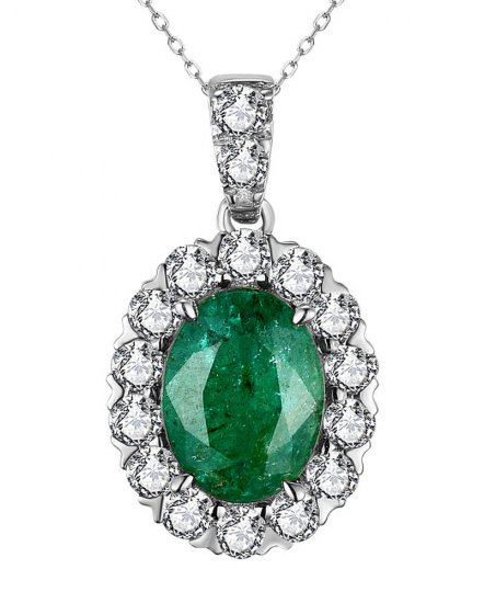 OVAL EMERALD DIAMOND PENDANT (TP3001)