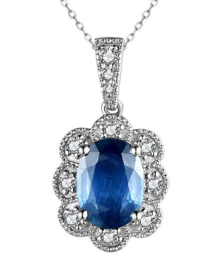 OVAL SAPPHIRE DIAMOND PENDANT (TP3002)