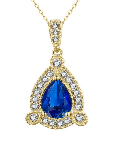 PEAR SAPPHIRE DIAMOND PENDANT (TP3004)