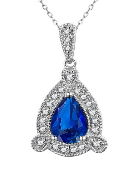 PEAR SAPPHIRE DIAMOND PENDANT (TP3004)